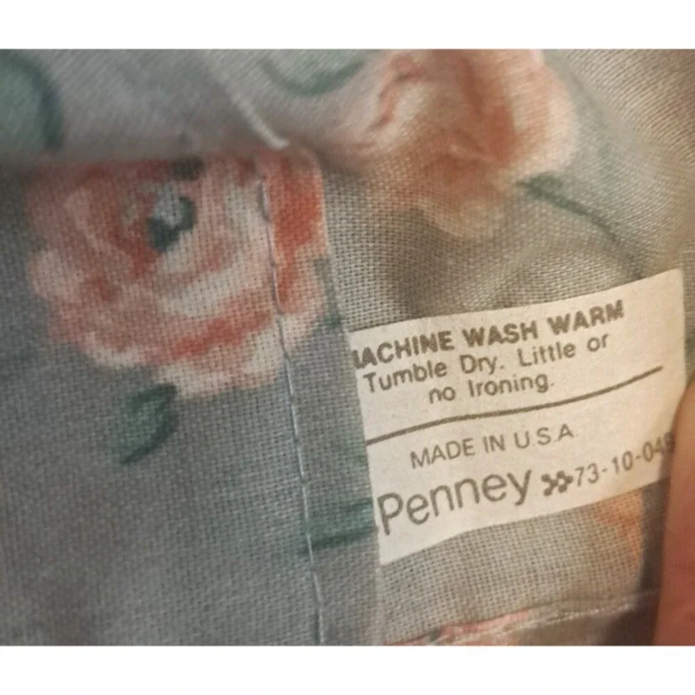 Vintage Gray Pink Roses Curtain Panels W Tiebacks Ruffled Country Cottage 64x84